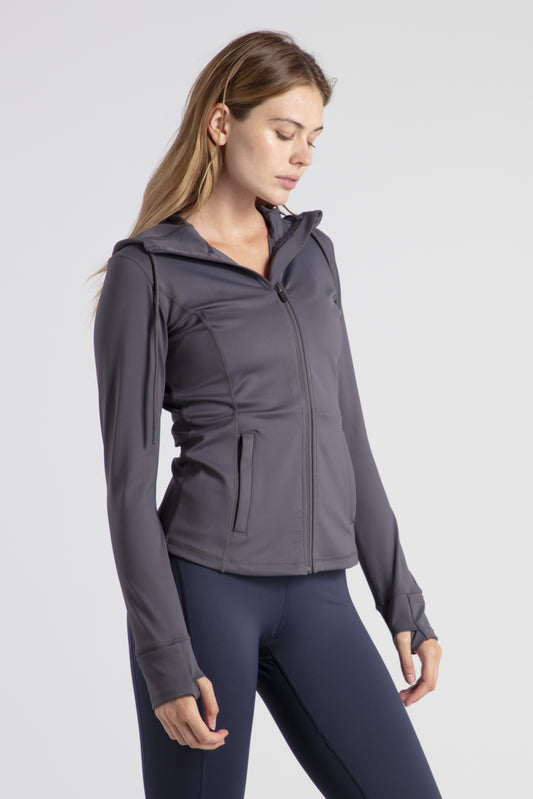 Hooded Jacket Zip Easy Going